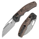 Kansept Vivid 3.04" Damascus Blackwash Titanium with Copper Carbon Fiber Black Bronze K1094V2