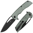 Kansept Kryo 3.58" Black Stonewashed 12C28N Green Micarta Green Black T1001M2