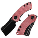 Kansept Mini Korvid 1.45" Black Stonewashed 154CM Red Canvas Micarta Handle T3030M2