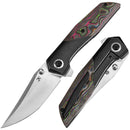 Kansept Deadite 3.52" Satin S35VN Black Stonewashed Titanium+Black/Blue Rose Pattern Carbon Fiber Black and Blue K1081A3