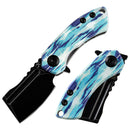 Kansept Mini Korvid 1.45" Stonewashed 154CM Jade G10 with Icicle Camo Jade、Blue、Black T3030C2