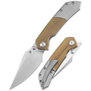 Kansept Fenrir K1034P1 – 3.48″ CPM‑S35VN Harpoon-Flipper, Titanium with Amber Ultem Inlay