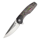 Kansept Cassowary 2.9" CPM S35VN Black Stonewashed Titanium + 80S Camo Carbon Fiber Black, Grey K2065B1