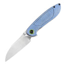 Kansept Prometheus 3.29" Stonewashed 14C28N Blue Micarta T1040A3