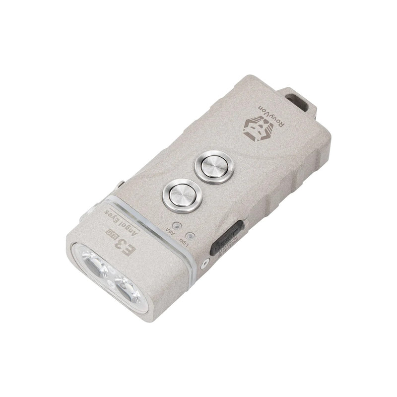 RovyVon E3 G2 700 Lumen Rechargeable Dual Power Hybrid Keychain Flashlight - MAO Marble Gray