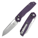 Tenable Shard 3.47" Stonewashed 14C28N Purple G10 with Diamond Pattern T1006V5