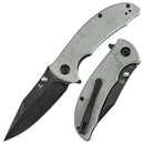 Tenable Rei T1061A2 – 3.3" Blackwash 14C28N Blade, Green Micarta Handle with Liner Lock