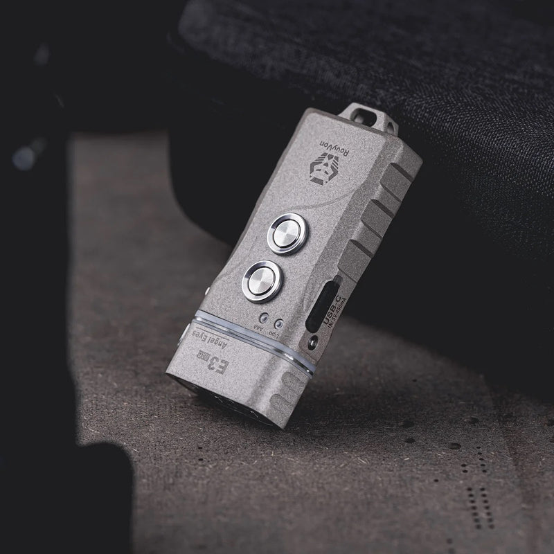 RovyVon E3 G2 700 Lumen Rechargeable Dual Power Hybrid Keychain Flashlight - MAO Marble Gray