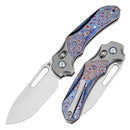 Quasar Stonewashed CPM 20CV Stonewashed Titanium, Timascus