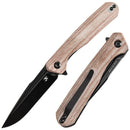 Kansept Qilin 3.43" 154CM Blackwash Brown Micarta Handles - T1047A3