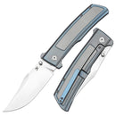 Bison Satin CPM S35VN Blue Anodized Titanium