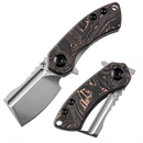 Kansept Mini Korvid 1.45" Stonewashed CPM-S35VN Copper Carbon Fiber Black Copper K3030B1