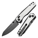 Kansept Beaver 3.44" Blackwash Nitro-V Ivory White and Black G10 T1105V2