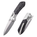 Remette RT-Meteor 2.99in M390 Drop Point Blade Titanium + Carbon Fiber Handle RTPT-E