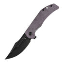 Tenable Orion B1089C1 – 3.07" Blackwash Nitro-V Clip Point Folding Knife, Purple Micarta Handle, Liner Lock, JB Stout Design