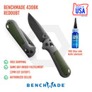 Benchmade 430BK Redoubt 3.55in CPM-D2 Black Steel Blade Textured Grivory Handles