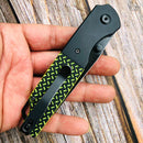 Kansept Warrior T1005T2 – Black TiCN/Stonewashed Tanto D2 Blade, Black & Green G10 Handle, Kim Ning Design