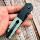 Kansept Warrior T1005T4 – Black TiCN/Stonewashed Tanto D2 Blade, Jade G10 Handle, Kim Ning Design