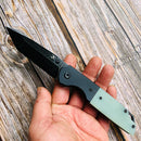 Kansept Warrior T1005T4 – Black TiCN/Stonewashed Tanto D2 Blade, Jade G10 Handle, Kim Ning Design