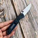 Kansept Warrior T1005S1 – Stonewashed Drop Point D2 Blade, Black & Blue G10 Handle, Kim Ning Design