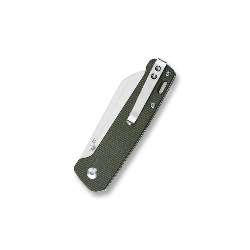 QSP PENGUIN QS130-C Folding Knife SATIN D2 Green Micarta
