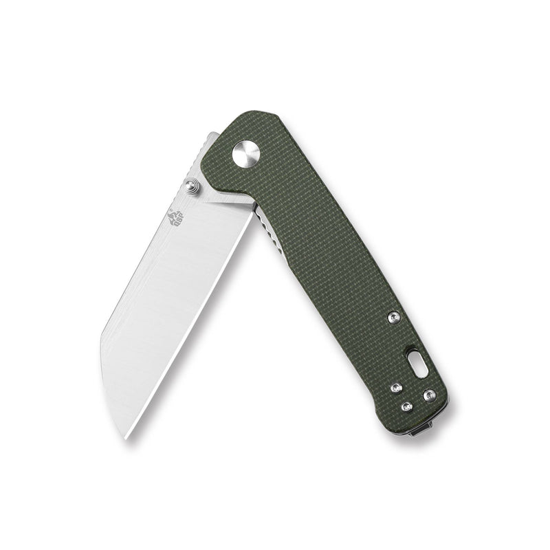 QSP PENGUIN QS130-C Folding Knife SATIN D2 Green Micarta