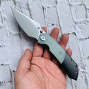 Kansept Knives K1034A5 Folding Knife 3.48in S35VN Blade Titanium / Jade G10 Handles