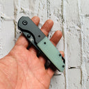 Kansept Warrior T1005S4 – Black TiCN/Stonewashed D2 Blade, Jade G10 & Black Aluminum Bolster, Kim Ning Design