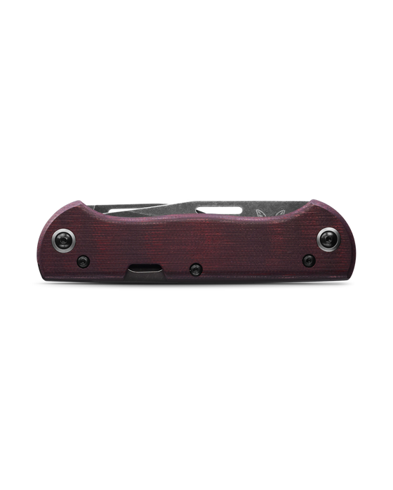 Benchmade WEEKENDER Folding Knife 2 Blades 2.97" & 1.97" CPM-S90V DLC Burgundy Canvas Micarta Handles 317BK-02