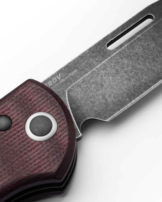 Benchmade WEEKENDER Folding Knife 2 Blades 2.97" & 1.97" CPM-S90V DLC Burgundy Canvas Micarta Handles 317BK-02