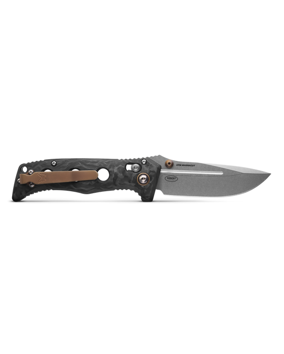 Benchmade 273-03 Shane Sibert Mini Adamas Folding Knife 3.25" CPM-Magnacut Satin Plain Blade, Marble Carbon Fiber Handles