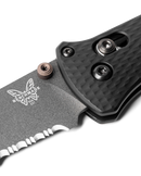 Benchmade 537SGY-03 Bailout AXIS Folding Knife 3.38" CPM-M4 Tungsten Gray Tanto Combo Blade, Black Aluminum Handles