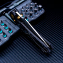 Kansept Fenrir K1034V1 – 3.48" Damascus Blade, Shred Carbon Fiber Handle, Crossbar Lock (Greg Schob Design)
