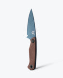 Benchmade Dacian 203BT-03 front view – 3.54″ CPM-MagnaCut spear point fixed blade, brown canvas micarta