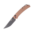 SRM Asika - 3.46" Black PVD Finished Blade - Brown Micarta Handle - 411L-MN