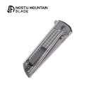 North Mountain Blade Chop 2 Ice Grid Silver Handle Tanto SLD-Magic Blade 2406-ICE-G-SL blade detail – 3.5" SLD-Magic laminated tanto