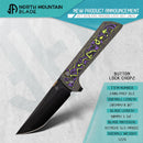 North Mountain Blade CHOP 2 2406-PRCF-DLC blade detail – DLC-coated SLD-Magic tanto