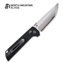 North Mountain Blade 2418-BK-5 Chop open position showing copper-clad steel tanto blade