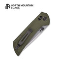 North Mountain Blade Chop Crossbar Lock 2532-GR blade detail – 3.58" SLD-Magic tanto