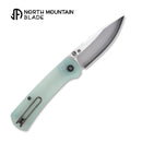 North Mountain Blade Ultra Mini 2628-JD open position showing SLD-Magic drop point blade and pocket clip