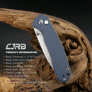 CJRB PYRITE J1925 AR-RPM9 POWDER STEEL STONE WASH BLADE BLUE G10 HANDLE FOLDING KNIFE