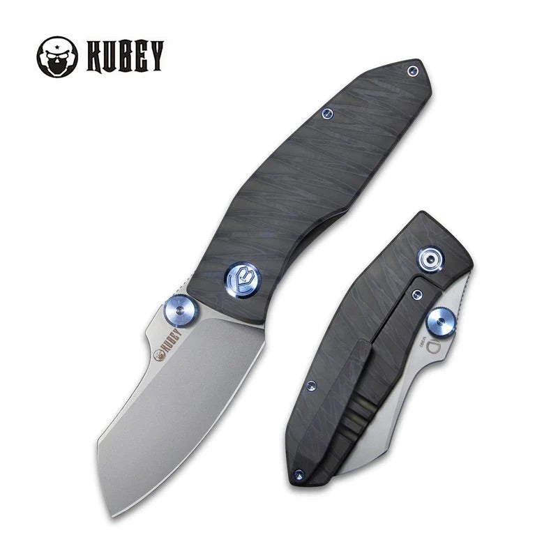Kubey Monsterdog Frame Lock Titanium Folding Knife 2.95in M390 Steel Blade - KB285D