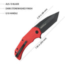 Kubey Bravo 1 3.39" AUS-10 Red Black G10 KUB318B