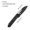 Kubey Knife Royal 2.99" D2 Black G10 KUB321H