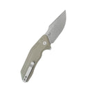Kubey Knife Basilisk Button Lock Tan 3.23 inch 14C28N Tan G-10 KUB391C