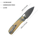 Kubey Knife Hyde 2.95" 14C28N Black KUB2104J
