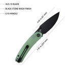 Kubey Knife Momentum 3.43" AUS-10 Jade G10 KUB344J