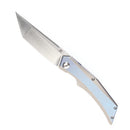 Kansept Naska K1035T3 – 3.75" Satin CPM-S35VN Tanto Blade, Blue & Silver Anodized Titanium Handle, Frame Lock – APK Designs