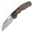 Kansept Vivid 3.04" Damascus Blackwash Titanium with Copper Carbon Fiber Black Bronze K1094V2