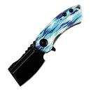 Kansept Mini Korvid 1.45" Stonewashed 154CM Jade G10 with Icicle Camo Jade、Blue、Black T3030C2